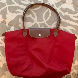 Red Longchamp - Le Pliage Large Tote